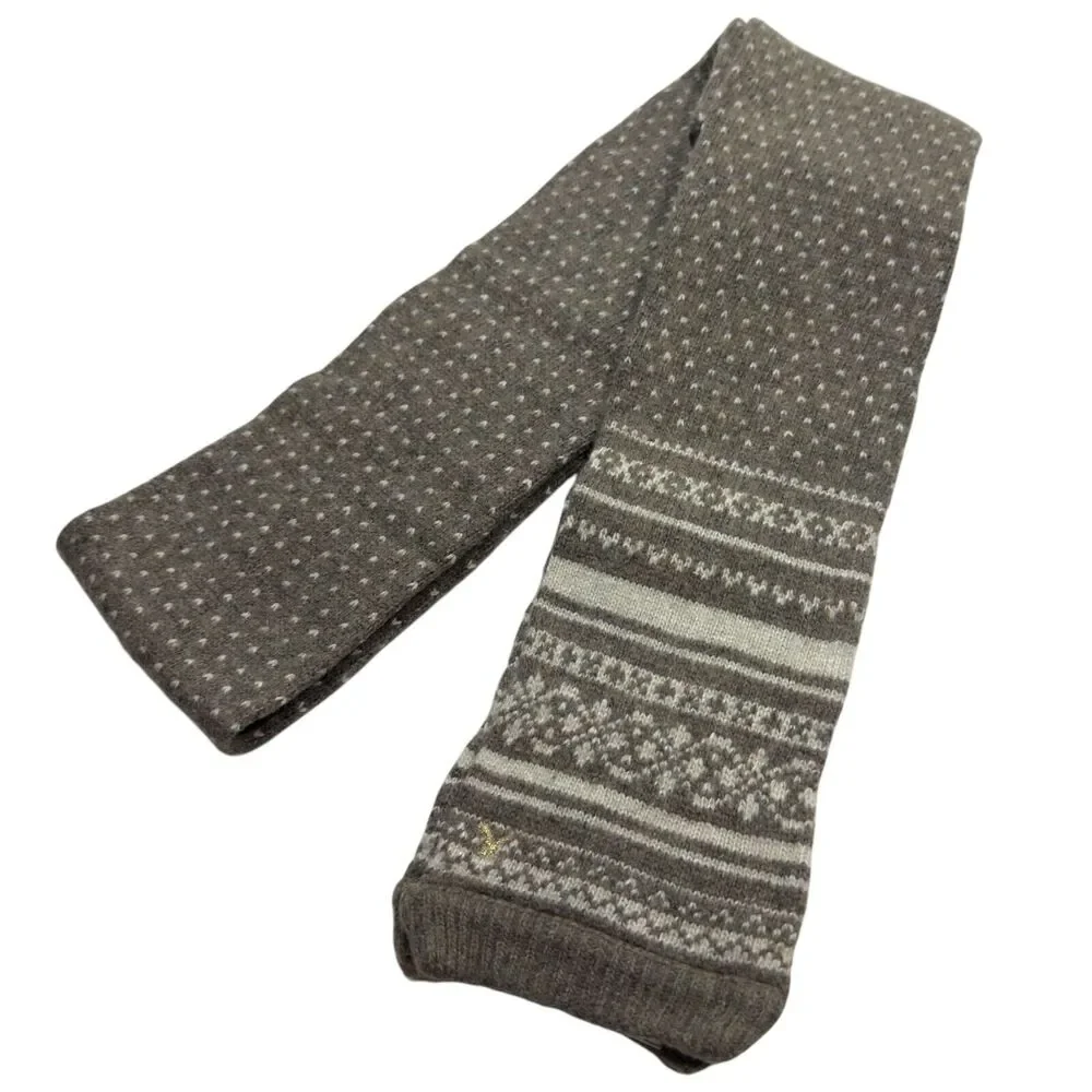 American Eagle Outfitters Scarf Women's Gray Knitted Fair Isle Cashmere Muffler - Picture 2 of 5